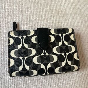 Coach Black and White Patterned Wallet